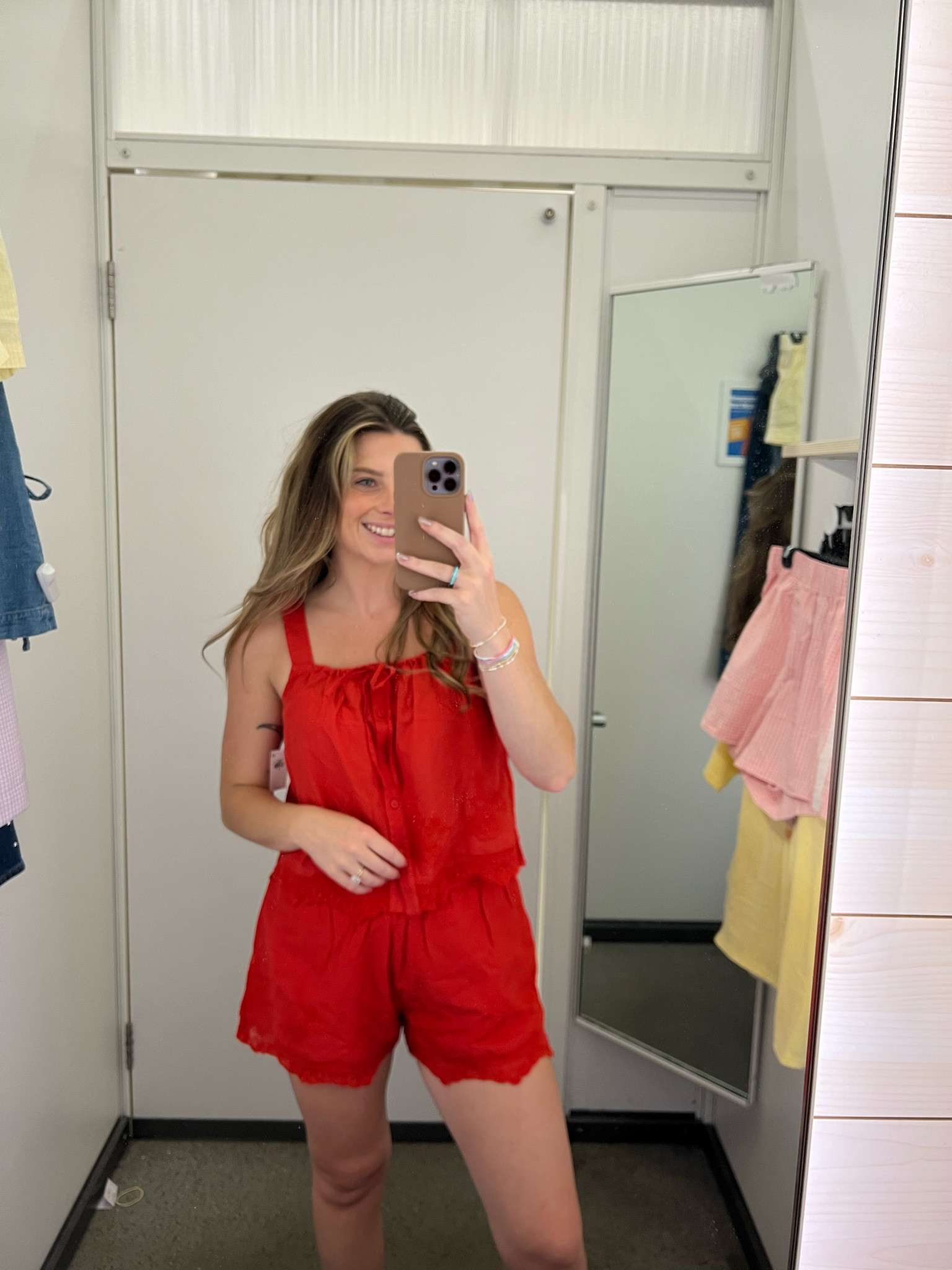 Red matching set perfect for transition to summer and country concert outfits!! TTS wearing a small top and bottom. Could have sized up in bottoms for a little more flowy but wanted this more form fitting! #countryconcert #oldnavyhaul

#LTKspringtrends #LTKootd #LTKspring