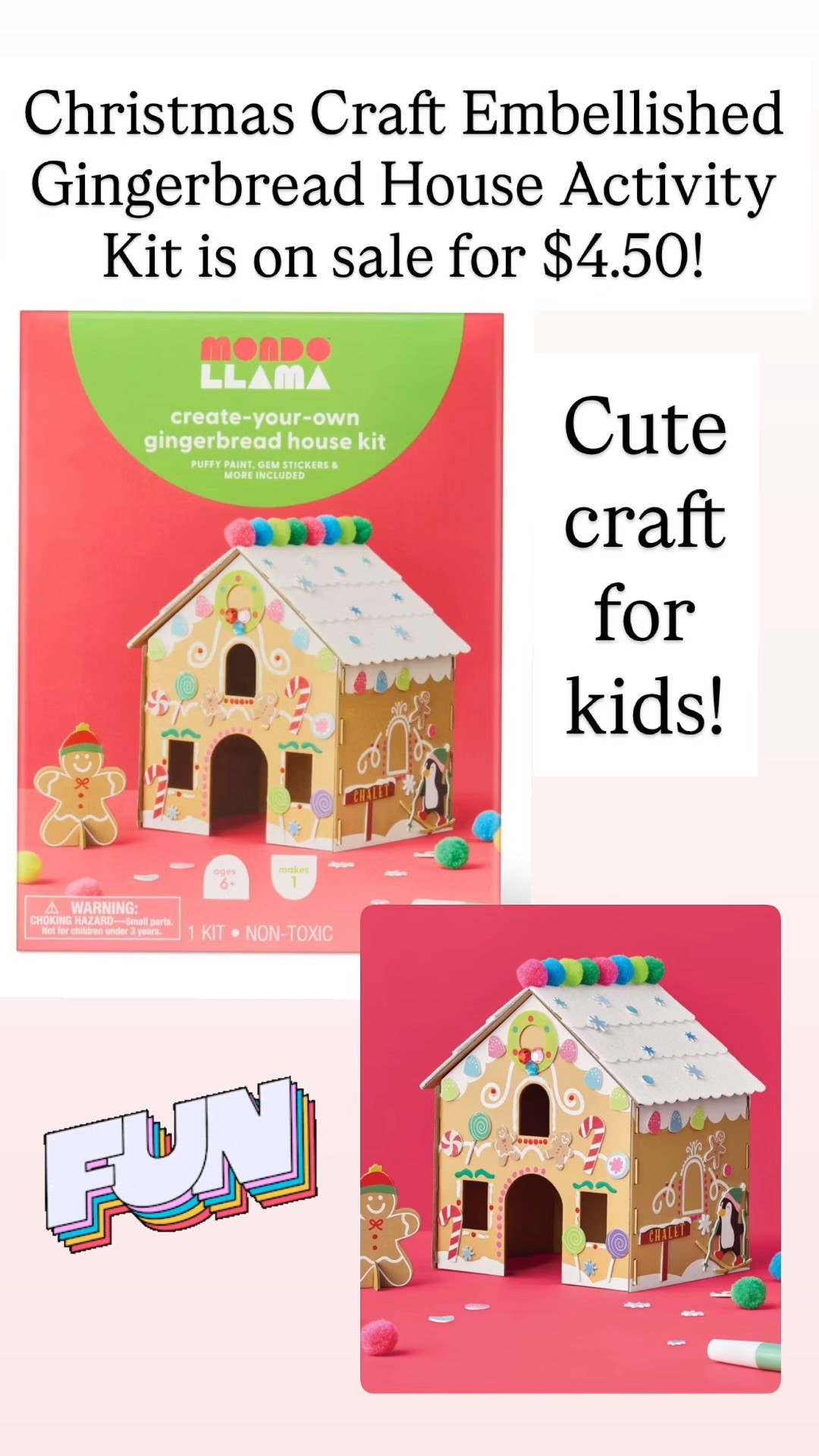 Christmas Craft Embellished Gingerbread House Activity Kit is $4.50!!

#LTKSaleAlert #LTKKids #LTKHoliday