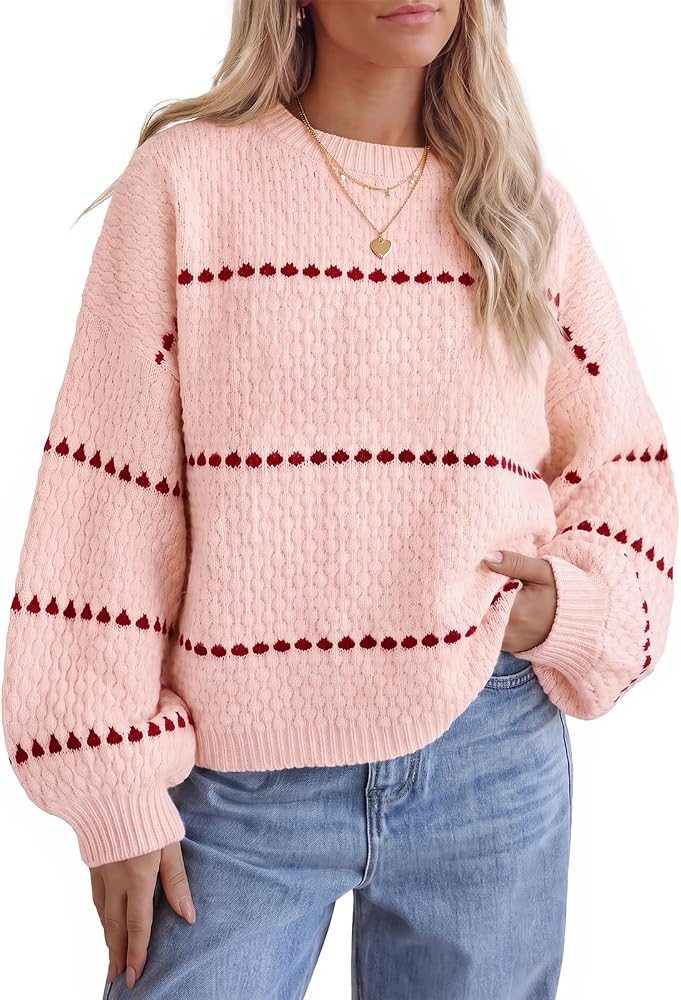 Tankaneo Womens Oversized Long Puff Sleeve Sweaters Knitted Pullovers Tops | Amazon (US)