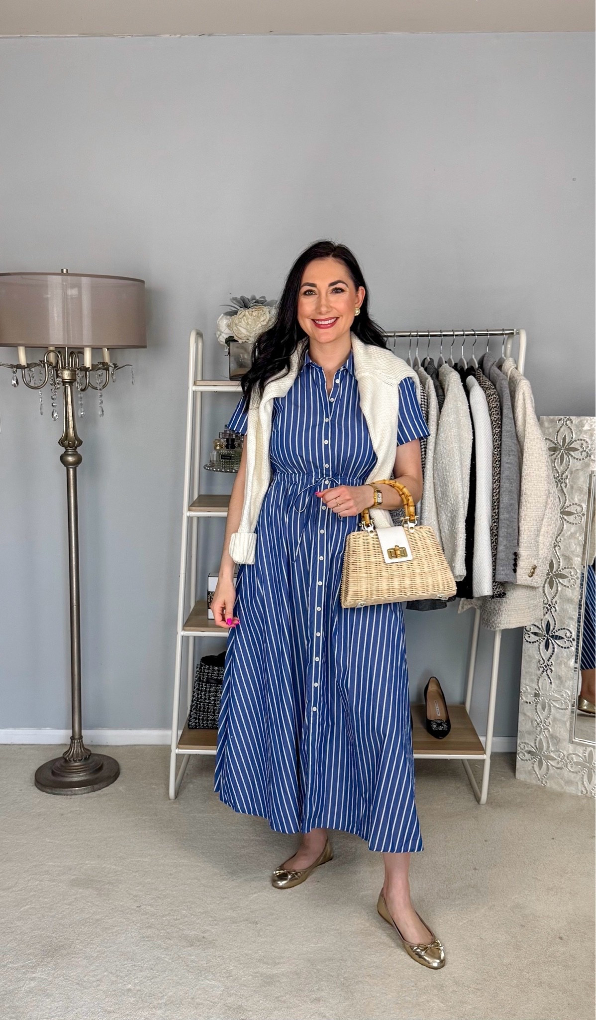 Classic spring outfit 💙🤍

Ivory sweater 
Navy striped maxi dress 
Gold ballet flats 

Work wear 
Summer outfit
Business Casual 
Office outfit 
Work outfit

#LTKSeasonal #LTKWorkwear