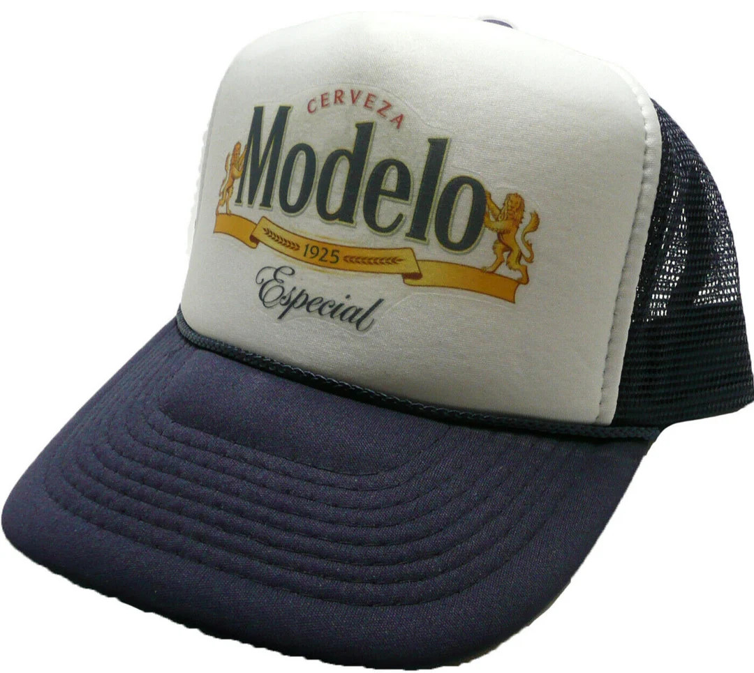 Modelo Beer Trucker Hat Mesh Hat Vintage Snapback Hat Navy Blue - Etsy | Etsy (US)