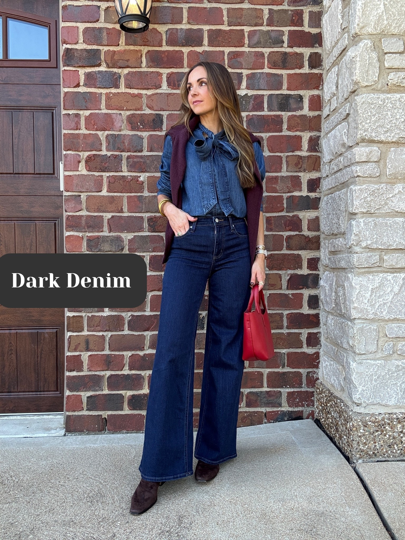Dark denim is in for fall! @Target viral pants came in this dark wash for fall, at $28 it’s an easy add to cart (come in reg,tall & petite). I am in a 4