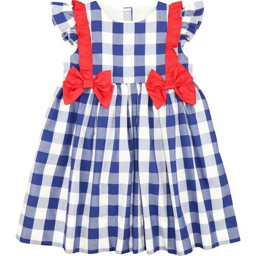 Navy Check Bow Dress - Shipping Late June | Cecil and Lou