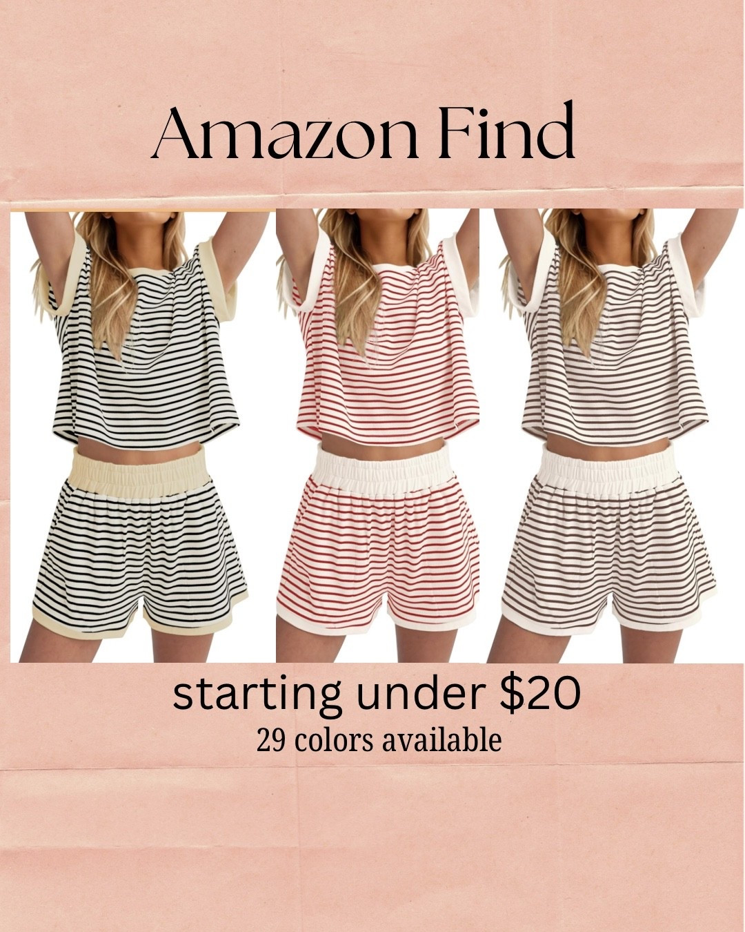 Follow me + comment SHOP and I’ll send you the link ✨

This Amazon short set is one of those finds you don’t expect to be this good 🤍
Lightweight, comfy, and comes in SO many colors

The best part… it starts under $20 (but not every color is the same price 👀)

Perfect for lounging, running errands, or throwing on and still looking put together

Follow me for daily finds you can shop right here on LTK ✨

I earn commissions from qualifying purchases as an Amazon and LTK creator.

#LTKPetite #LTKOver40 #LTKootd