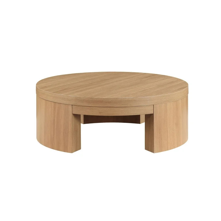 Beautiful Mod Round Coffee Table by Drew Barrymore, Warm Honey Finish - Walmart.com | Walmart (US)
