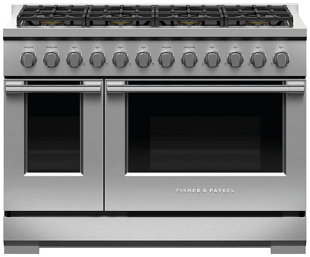Fisher & Paykel - 48 in. Wide 8 Burner Double Oven Professional Convection Gas Range (LP) - Stainless Steel | Best Buy U.S.