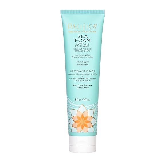 Pacifica Beauty Sea Foam Face Cleanser, Daily Gentle Foaming Face Wash, With Coconut Water + Sea ... | Amazon (US)