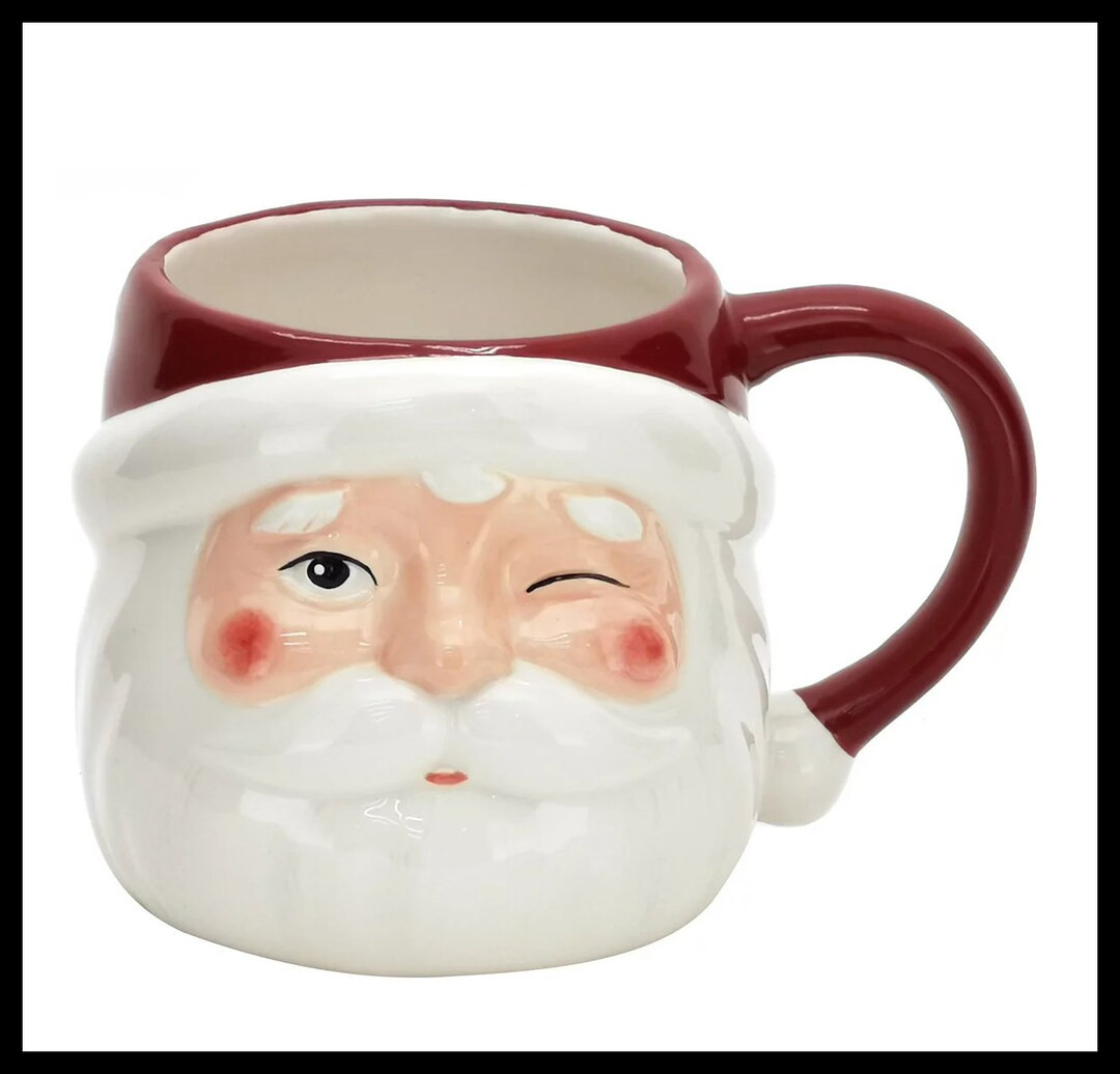 NEW St. Nicholas Square Ceramic Winking Santa Claus Mug 20 OZ Earthenware | Etsy (US)