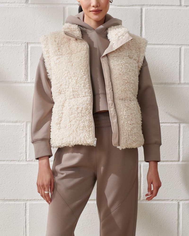YPB Sherpa Mini Puffer Vest | Abercrombie & Fitch (US)