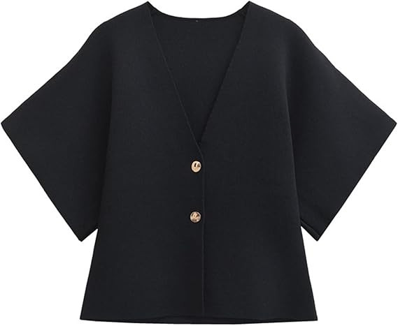 Wanzetaly Womens Oversized Cardigans Short Sleeve Lightweight Button V Neck Casual Knit Sweater O... | Amazon (US)