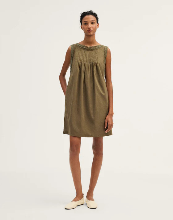Crochet-Trim Boatneck Mini Dress | Madewell