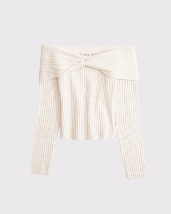 Women's Off-The-Shoulder Twist Sweater | Women's New Arrivals | Abercrombie.com | Abercrombie & Fitch (UK)