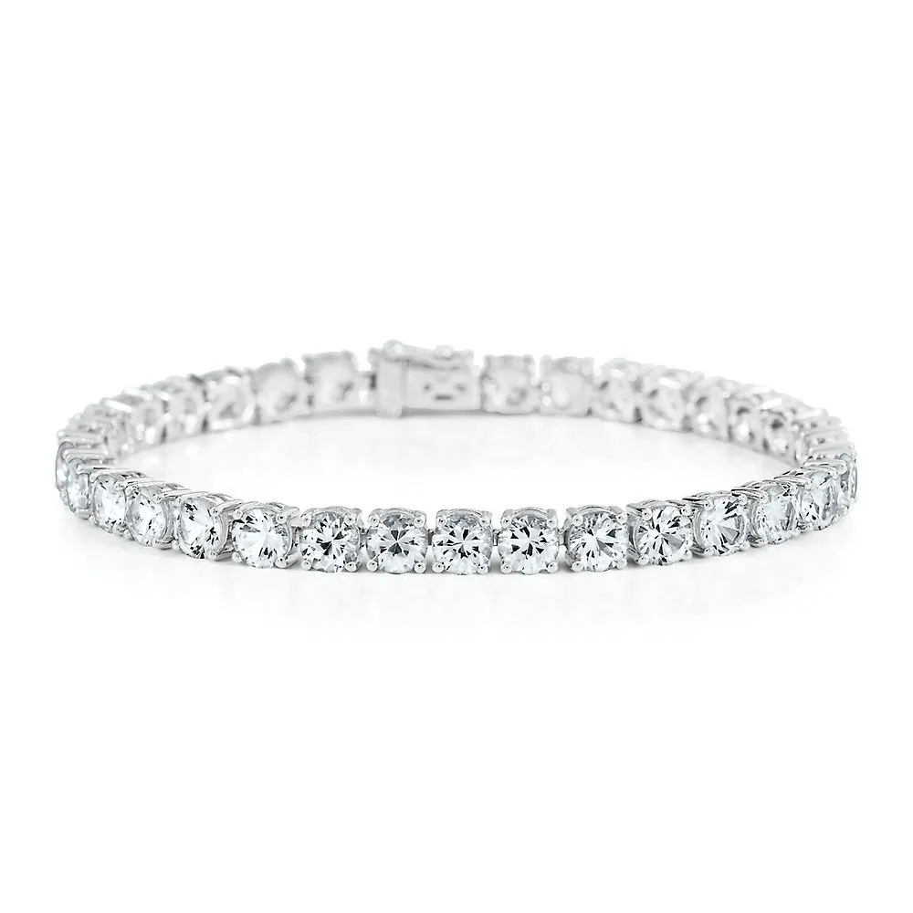 Lab Created White Sapphire Bracelet in Sterling Silver | Helzberg Diamonds