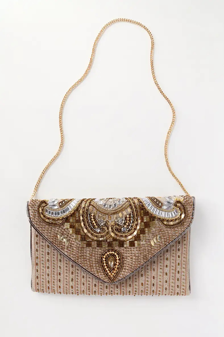 Constantinople Gold Beaded Clutch | Lulus