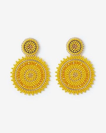 sparkle seed bead circle drop earrings | Express