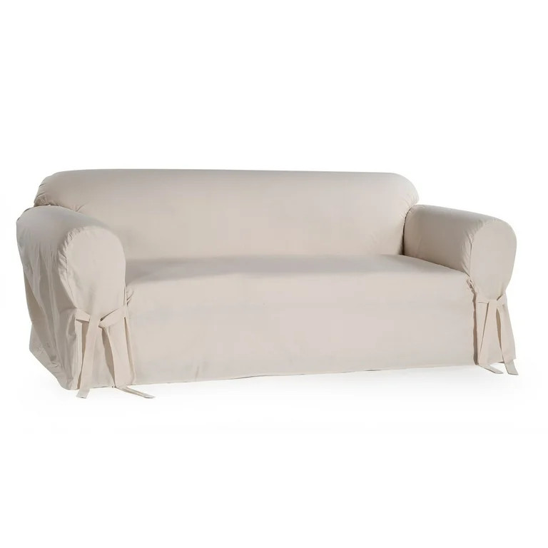 Classic Slip Covers 1-Piece Cotton Sofa Slipcover With Bowties | Walmart (US)