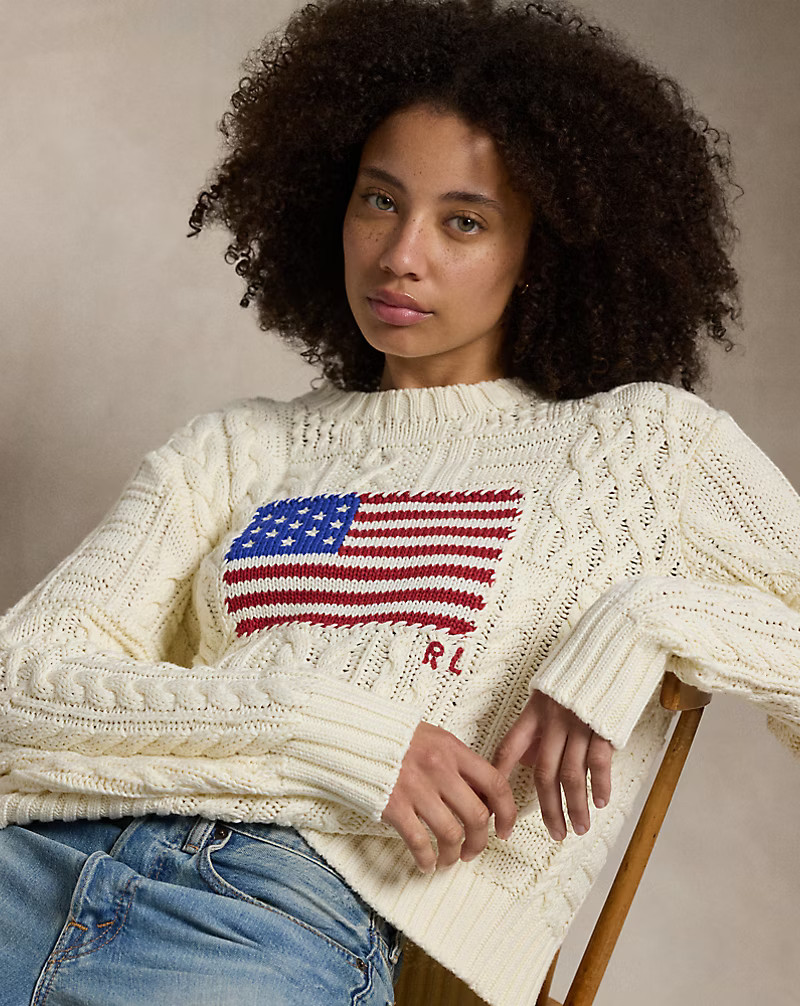 Aran-Baumwollpullover mit Flagge | Ralph Lauren (DE & AT)