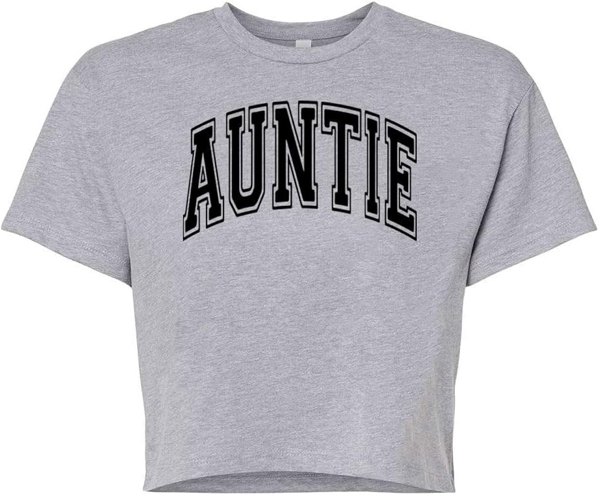 TeesAndTankYou Auntie Crop Tee Shirt Women's | Amazon (US)