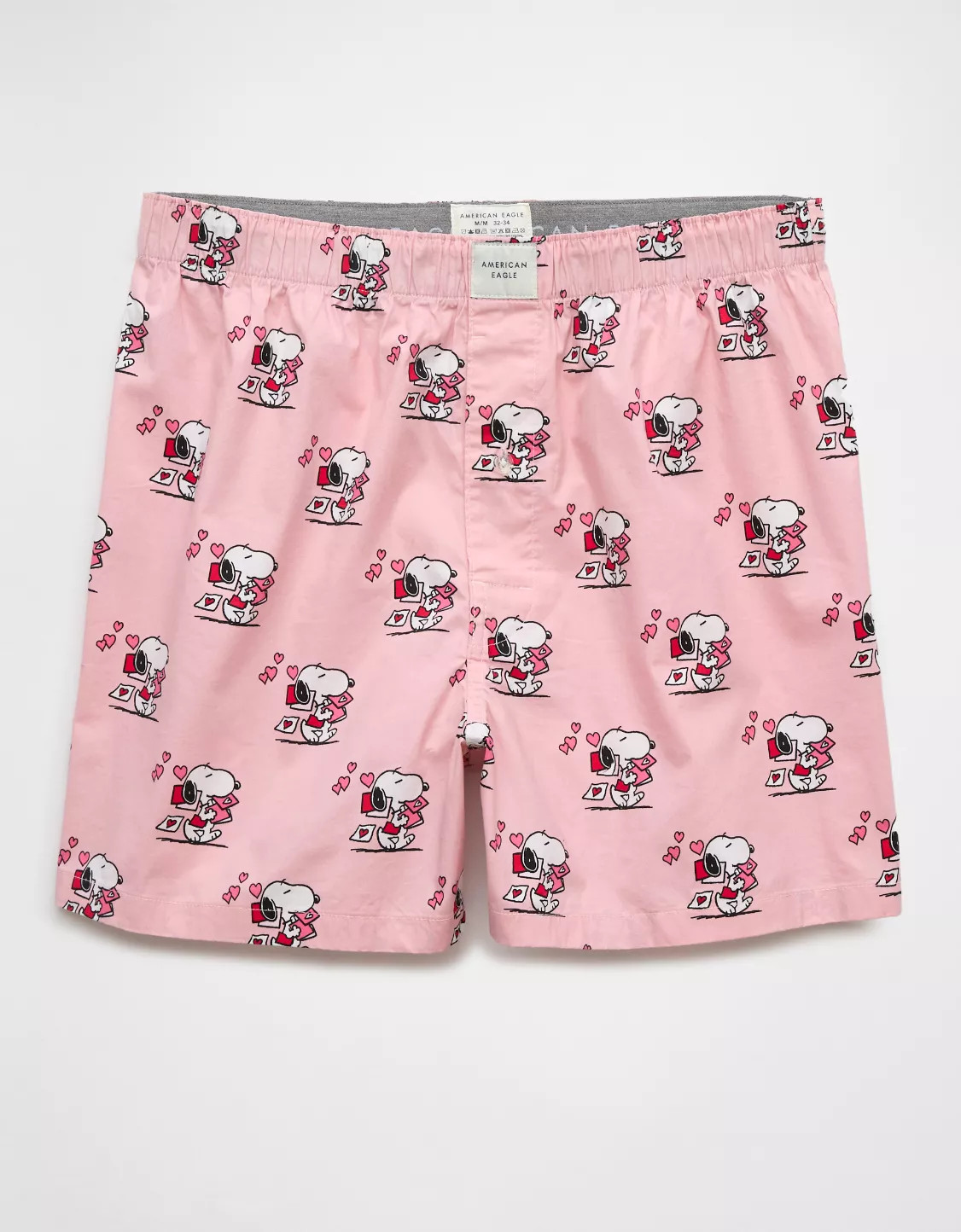 AEO Men's Valentine's Day Snoopy Stretch Boxer Short | American Eagle Outfitters (US & CA)