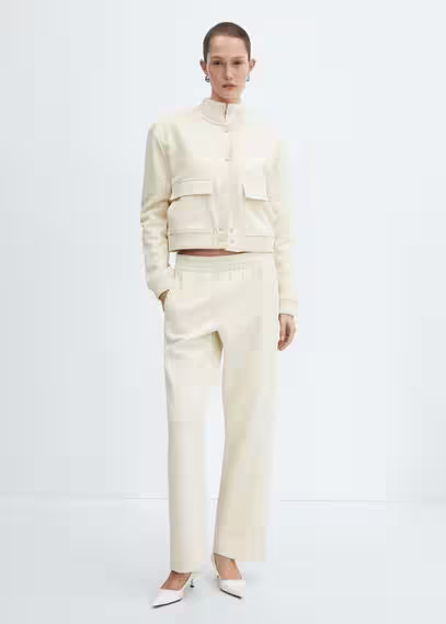 Cotton bomber jacket ecru - Women - L - MANGO | Mango (US/MX/AU)