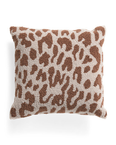 16x16 Leopard Hooked Pillow | TJ Maxx
