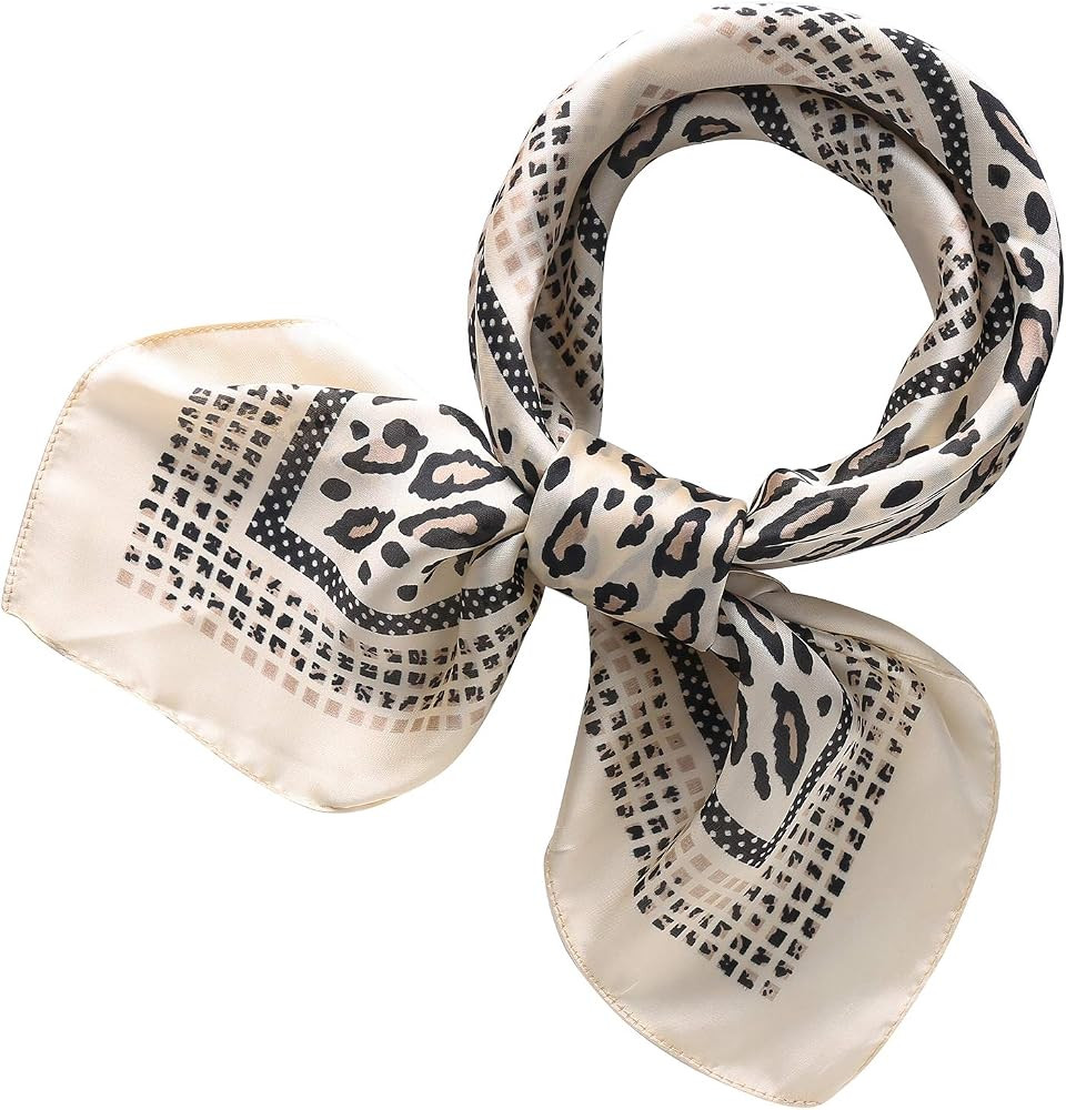 RIIQIICHY Women's 27.5'' Silk Satin Square Hair Head Scarf Neckerchief Designer Small Lightweight... | Amazon (US)