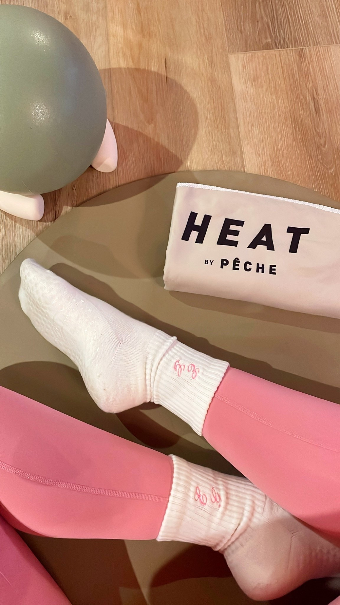 Custom initial pilates grip socks 💪🏻💗 This was a gift from my sis-in-law and I’m OBSESSED! 

#LTKGiftGuide #LTKActive #LTKfitnessgoals