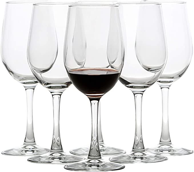 UMI UMIZILI 12 Ounce - Set of 6, All-Purpose Classic Durable Red/White Wine Glasses | Amazon (US)