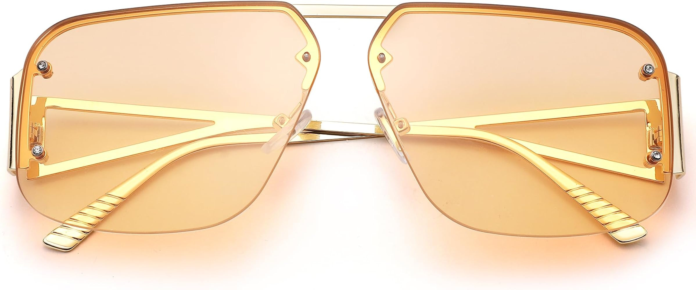 COASION Classic Metal Aviator Sunglasses - Trendy Tint Rimless Frame Shades for Women Men - Lente... | Amazon (US)