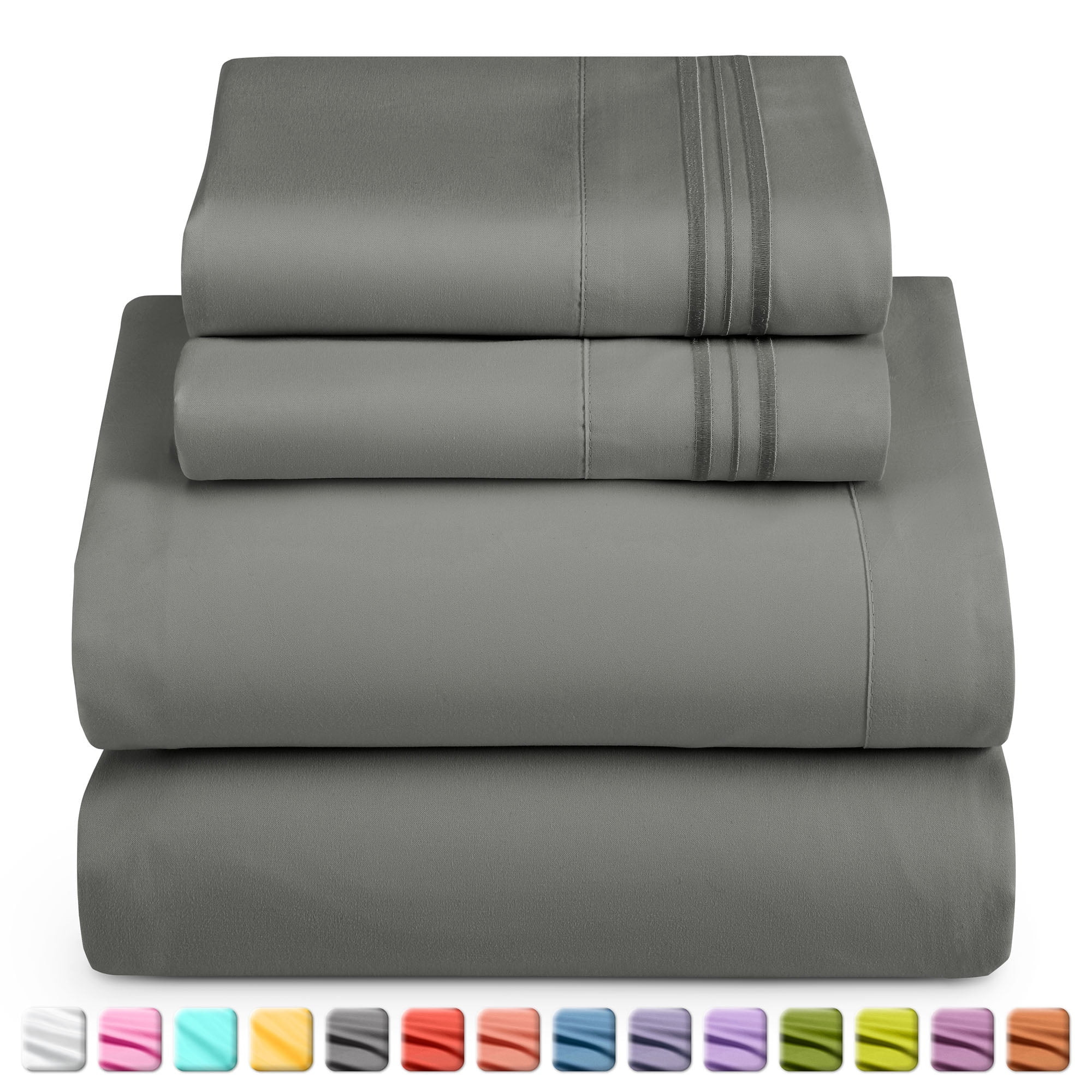 Nestl Bed Sheets Set, 1800 Series Deep Pocket 4 Piece Bedding, Luxury Soft Microfiber Queen Sheet... | Walmart (US)