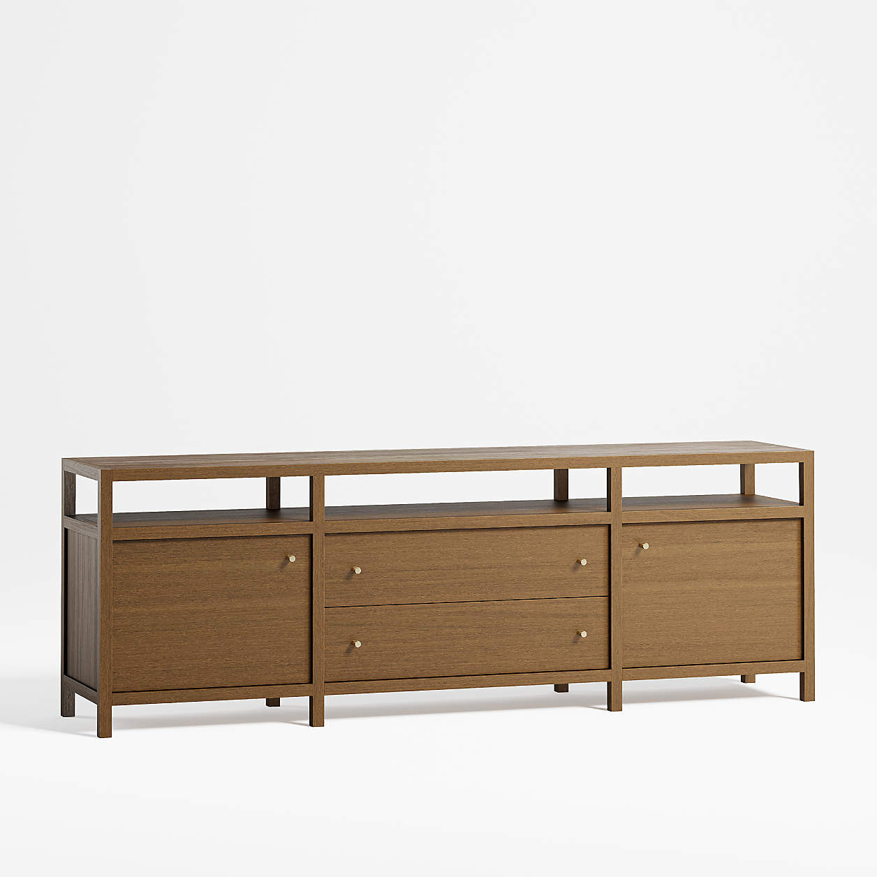 Keane Driftwood 72" Storage Media Console/TV Stand + Reviews | Crate & Barrel | Crate & Barrel