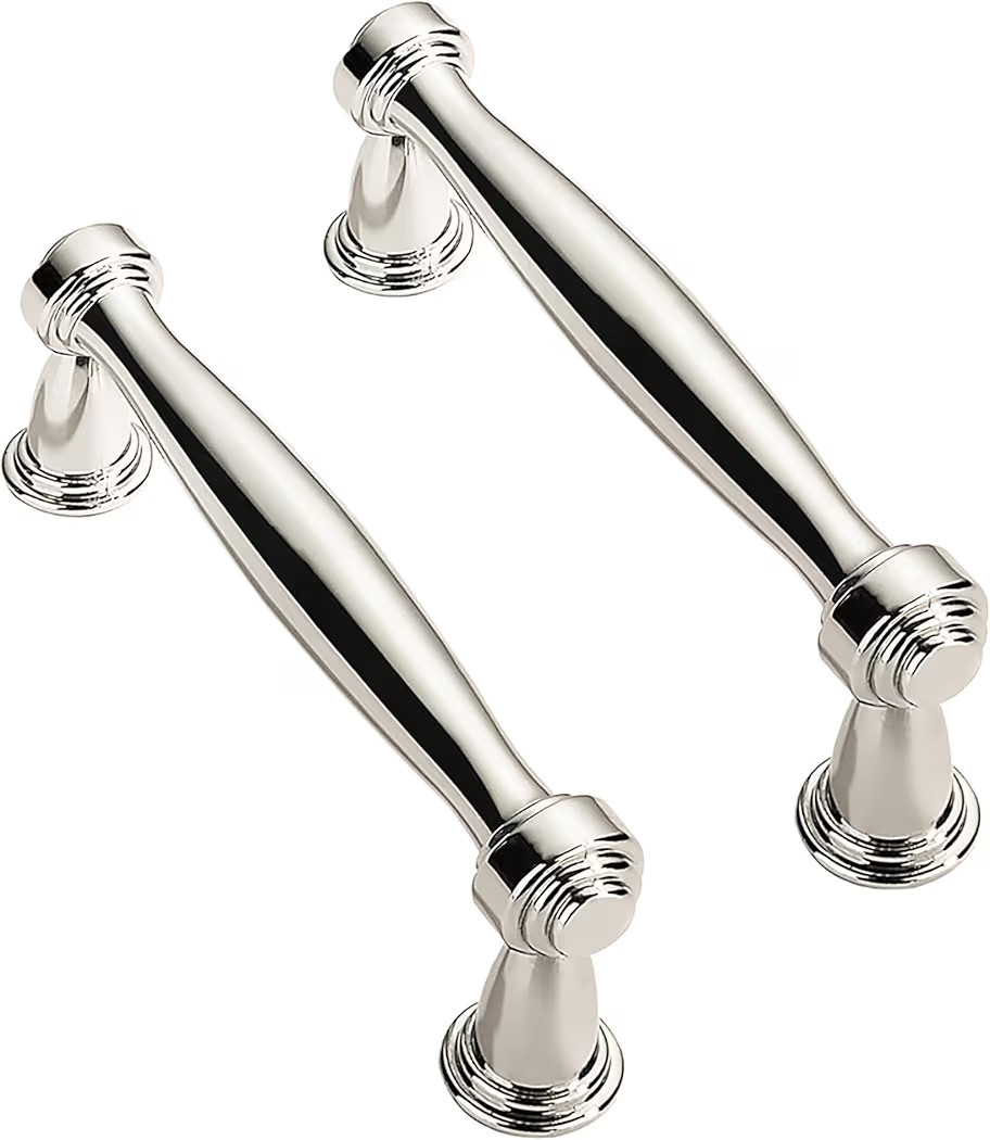 Solid Heavy Duty 2 Pack 3 Inch Hole Center Polished Nickel Cabinet Pulls Kitchen Cabinet Hardware... | Amazon (US)