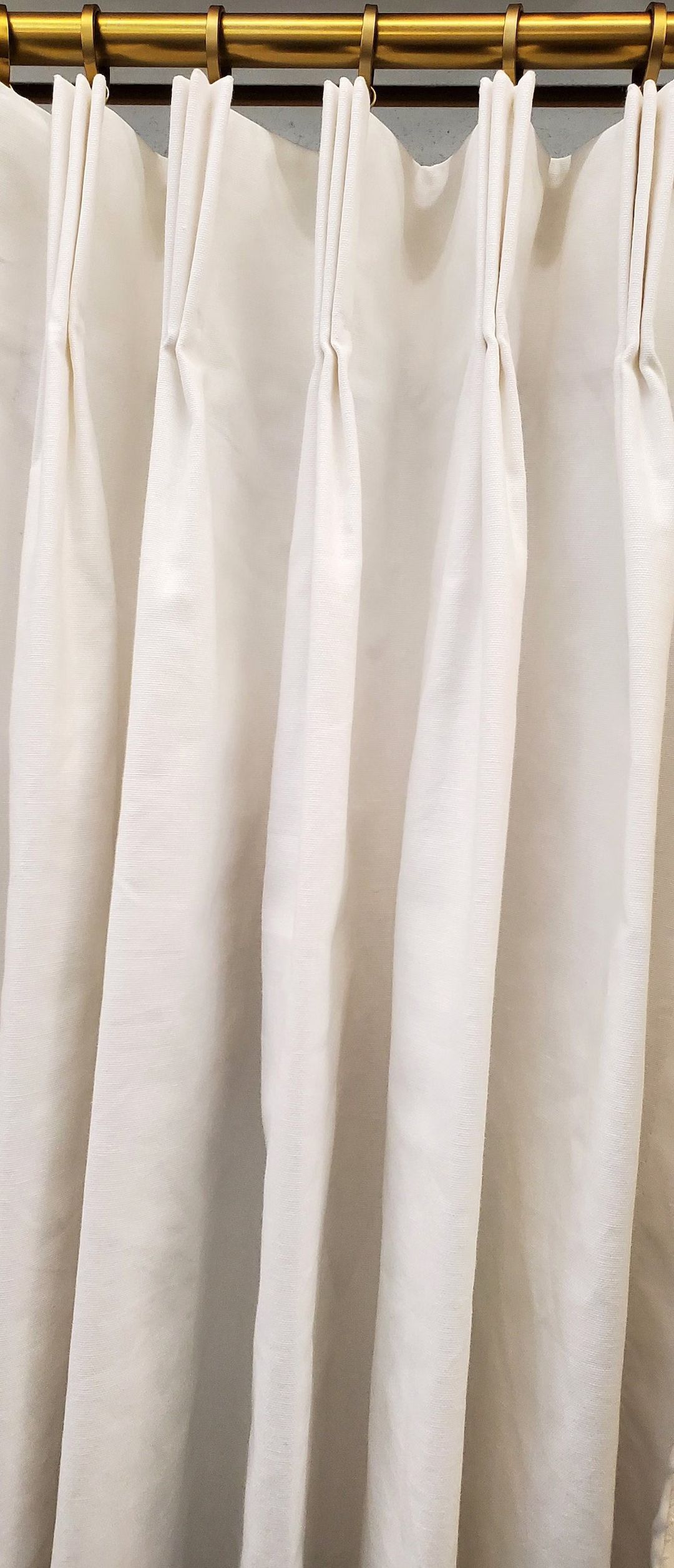 7 oz. Cotton Duck in White, 100% Cotton Fabric | Fully-Lined Custom Drapes | Pinch Pleated | 3" H... | Etsy (US)