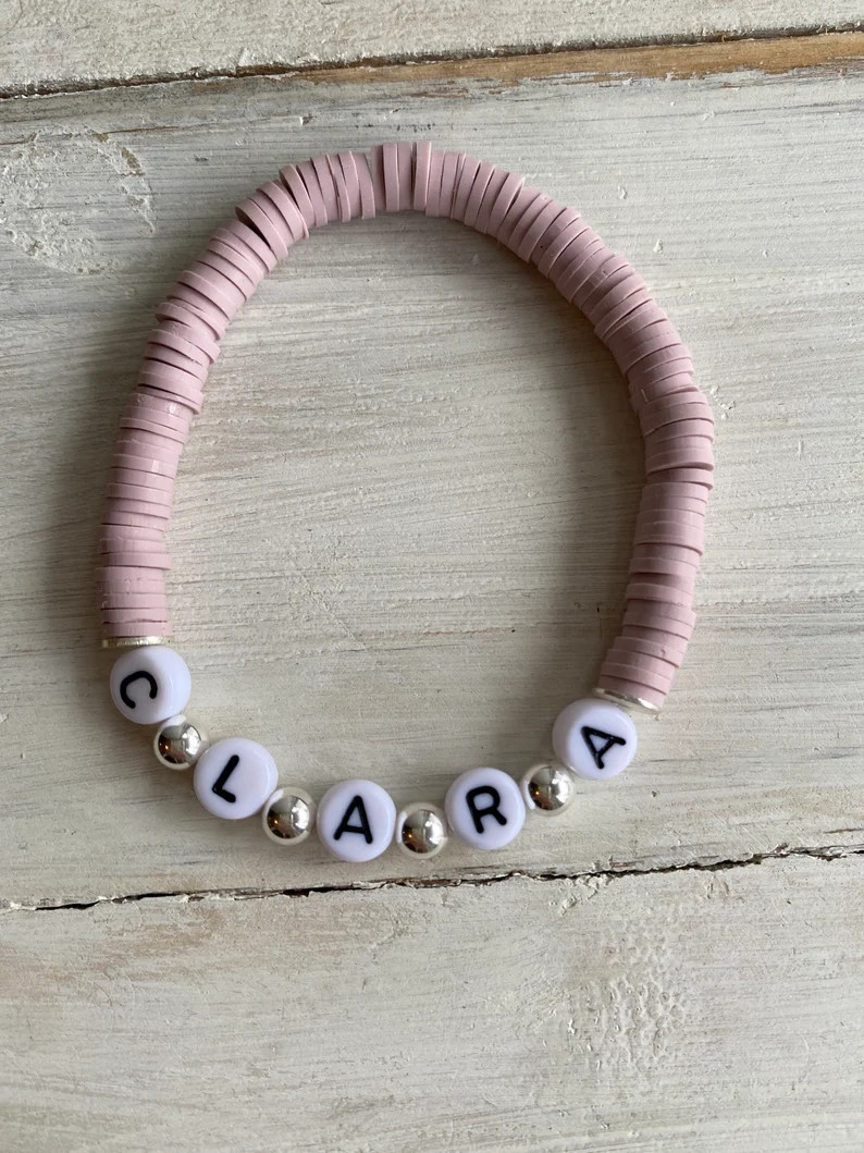 Heishi Bead Bracelet/ Name Bracelets/ Stretch Bracelets/ | Etsy | Etsy (US)