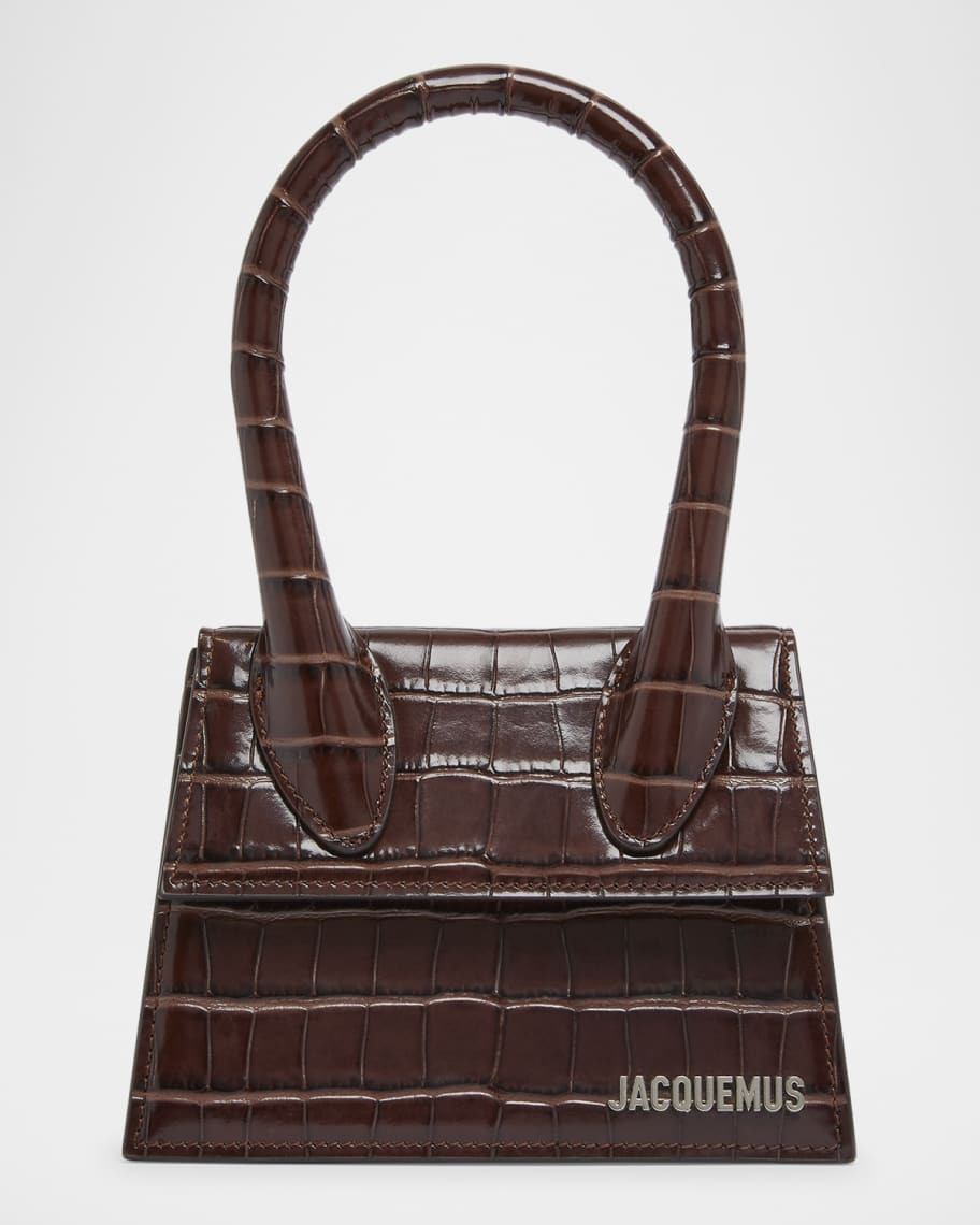Le Chiquito Moyen Croc-Embossed Leather Top-Handle Bag | Neiman Marcus