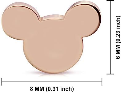 Stainless Steel Tiny Mouse Silhouette Button Stud Post Earrings | Amazon (US)