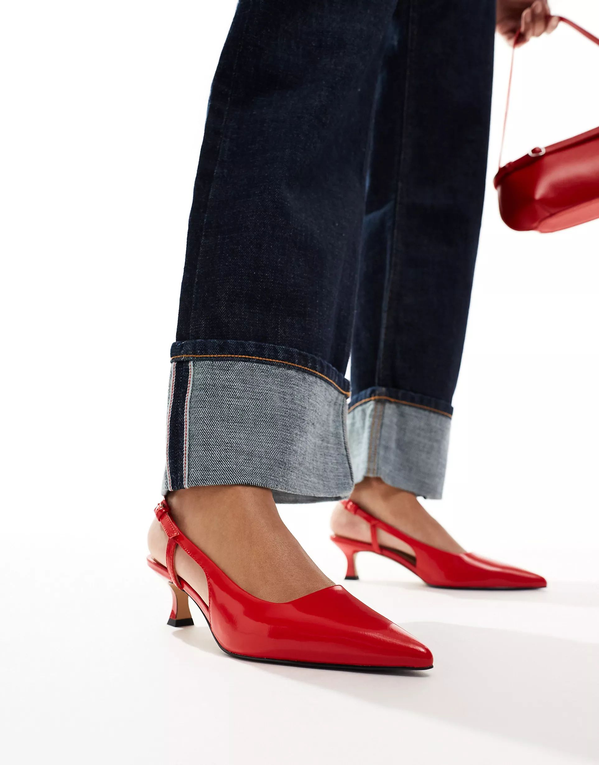 & Other Stories pointed slingback heeled pumps in red | ASOS (Global)
