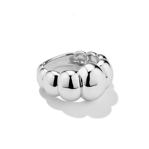 NOKMIT 14K Chunky Silver Statement Rings for Women Cute Puffy Dome Bubble Thumb Band High Polished Non Tarnish Comfort Fit Size 5-10 (Silver, 10) | Amazon (US)