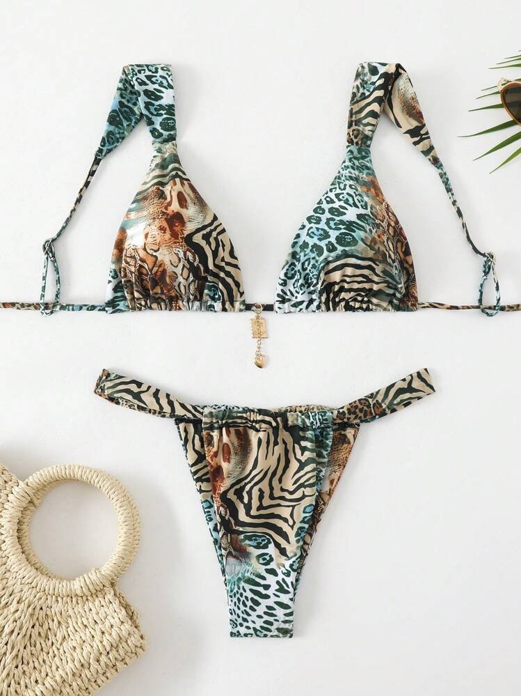 Women's Summer Animal Print Bikini Set Summer Beach | SHEIN