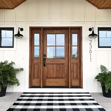 Buffalo Plaid Check Rug - 35.4''x59'' Cotton Hand-Woven Indoor/Outdoor Area Rugs for Layered Door... | Amazon (US)