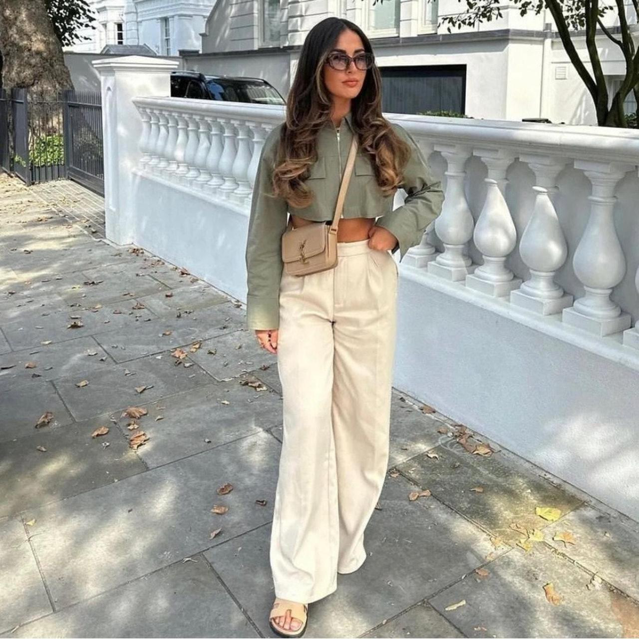 Zara Women's Pants - White - XS | Depop US