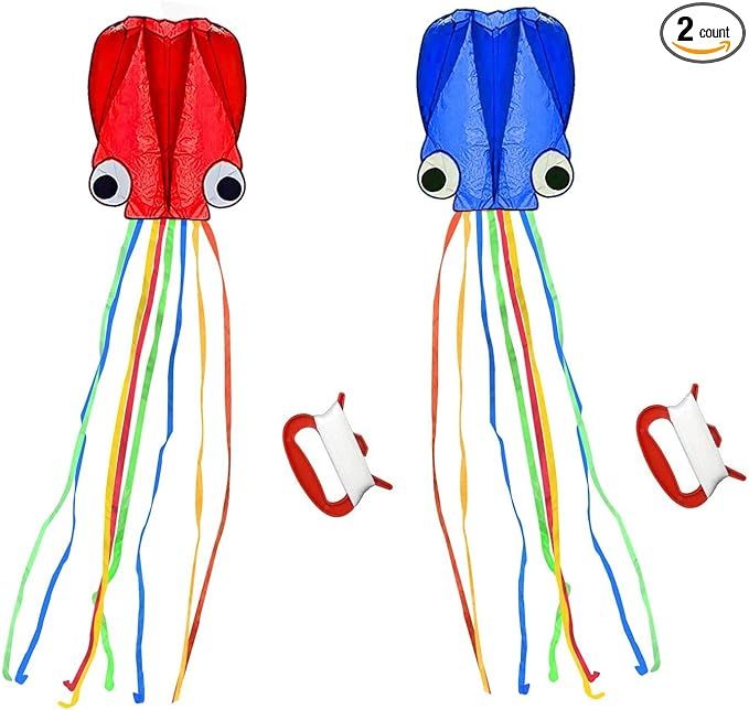 SINGARE Large Octopus Kites, Long Tail Beautiful Easy Flyer Kites Beach Kites, Good Kites for Kid... | Amazon (US)