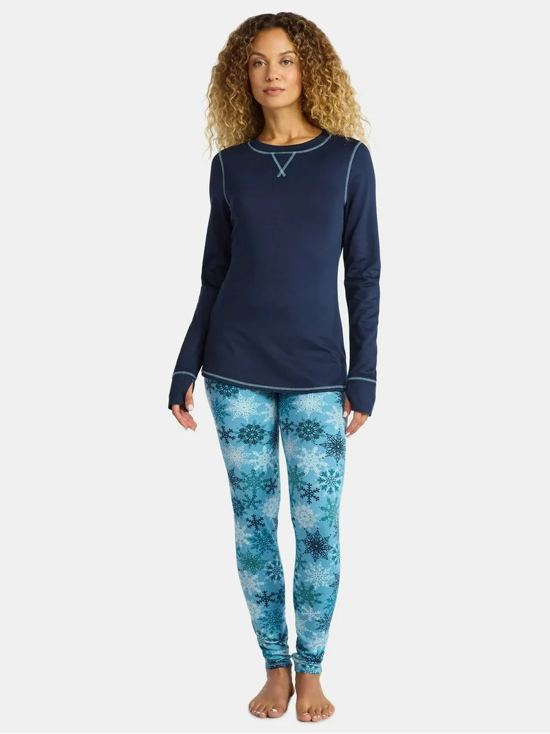 ClimateRight by Cuddl Duds Women's and Women’s Plus Top and Leggings Set, 2-Piece | Walmart (US)
