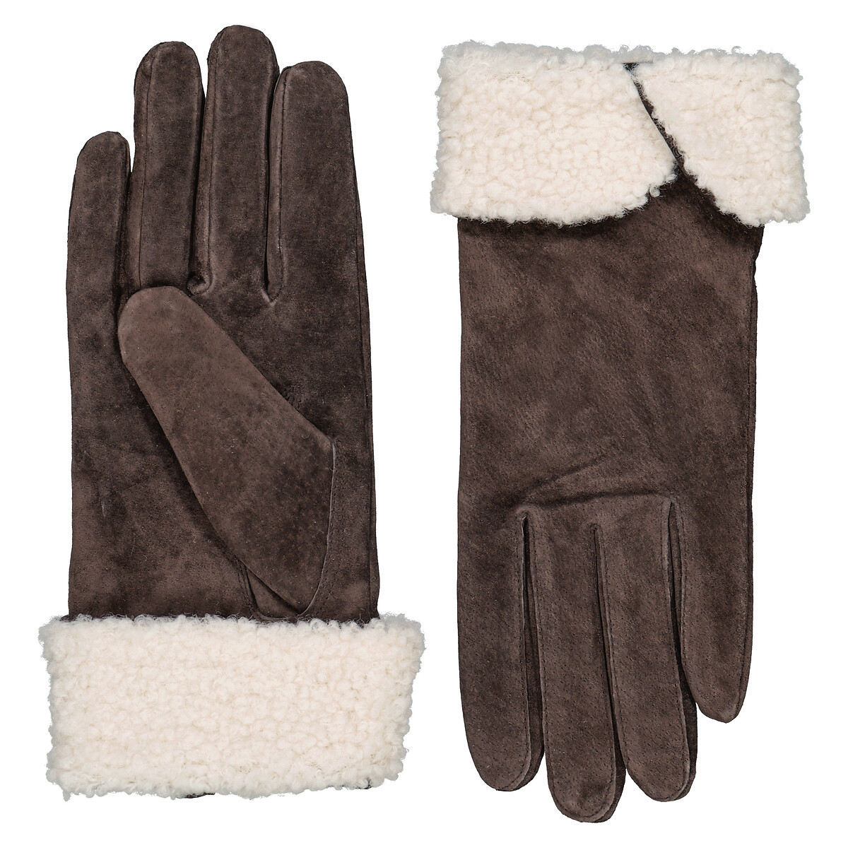 Suede Gloves with Faux Fur Lining | La Redoute (UK)