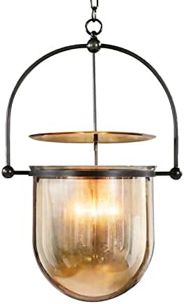 LAKIQ Vintage Hanging Pendant Lighting Fixture 3 Lights Amber Glass Chandelier Pendant Lamps for ... | Amazon (US)
