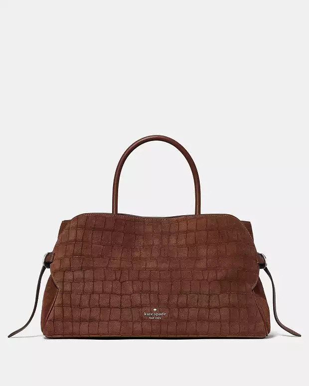 Harper Suede Croc Satchel Bag | Kate Spade Outlet