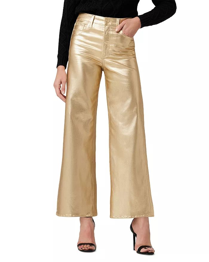 The Mia High Rise Wide Leg Jeans in Gold Foil | Bloomingdale's (US)