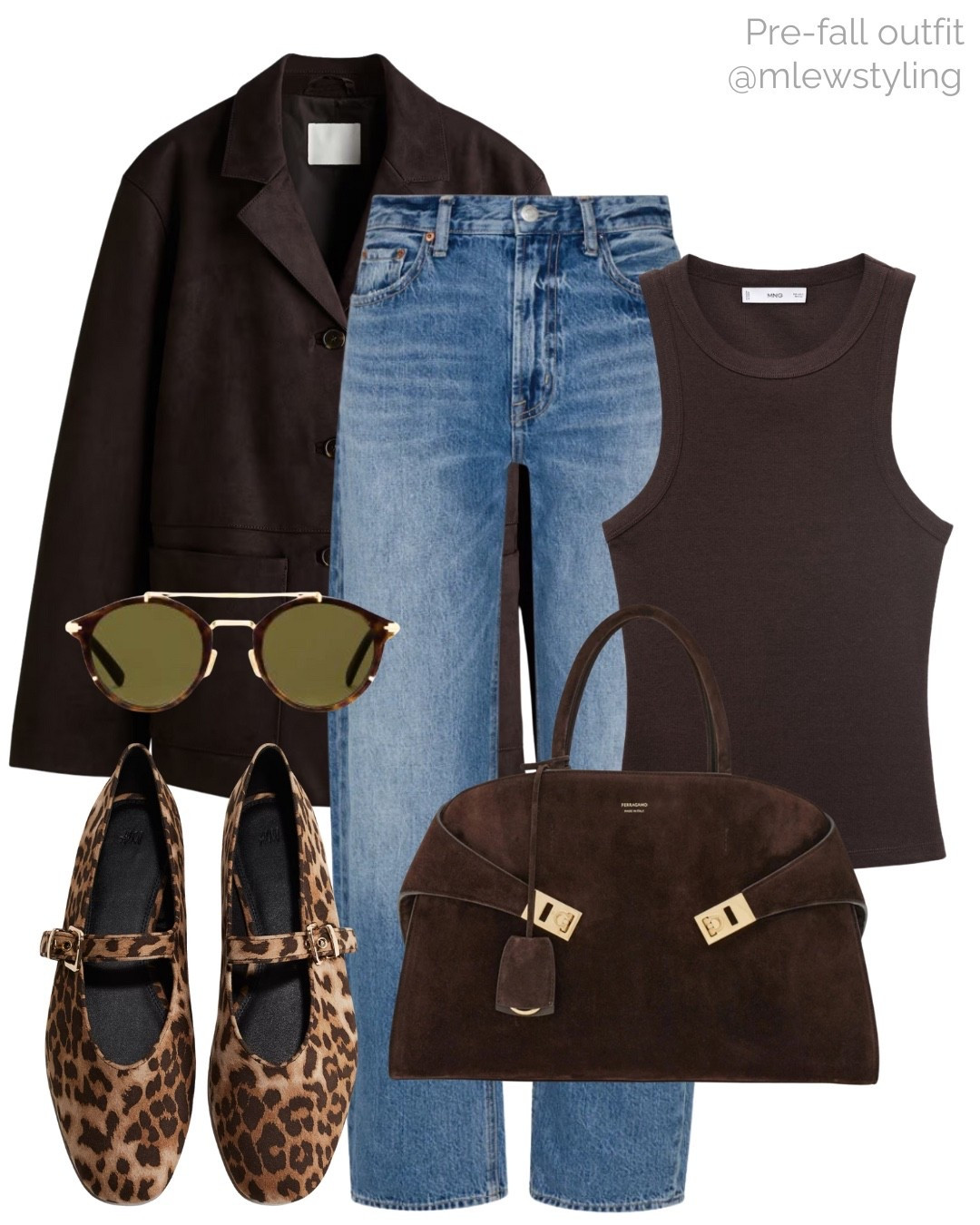 Pre-fall outfit with a chocolate brown suede blazer 🤎

Tags: pistola denim jeans, Ferragamo hug bag, leopard print ballet flats, new-in H&M, mango brown ribbed tank top, Dior aviator sunglasses, autumn outfit, casual workwear, office outfit 

#LTKItBag #LTKShoeCrush #LTKWorkwear