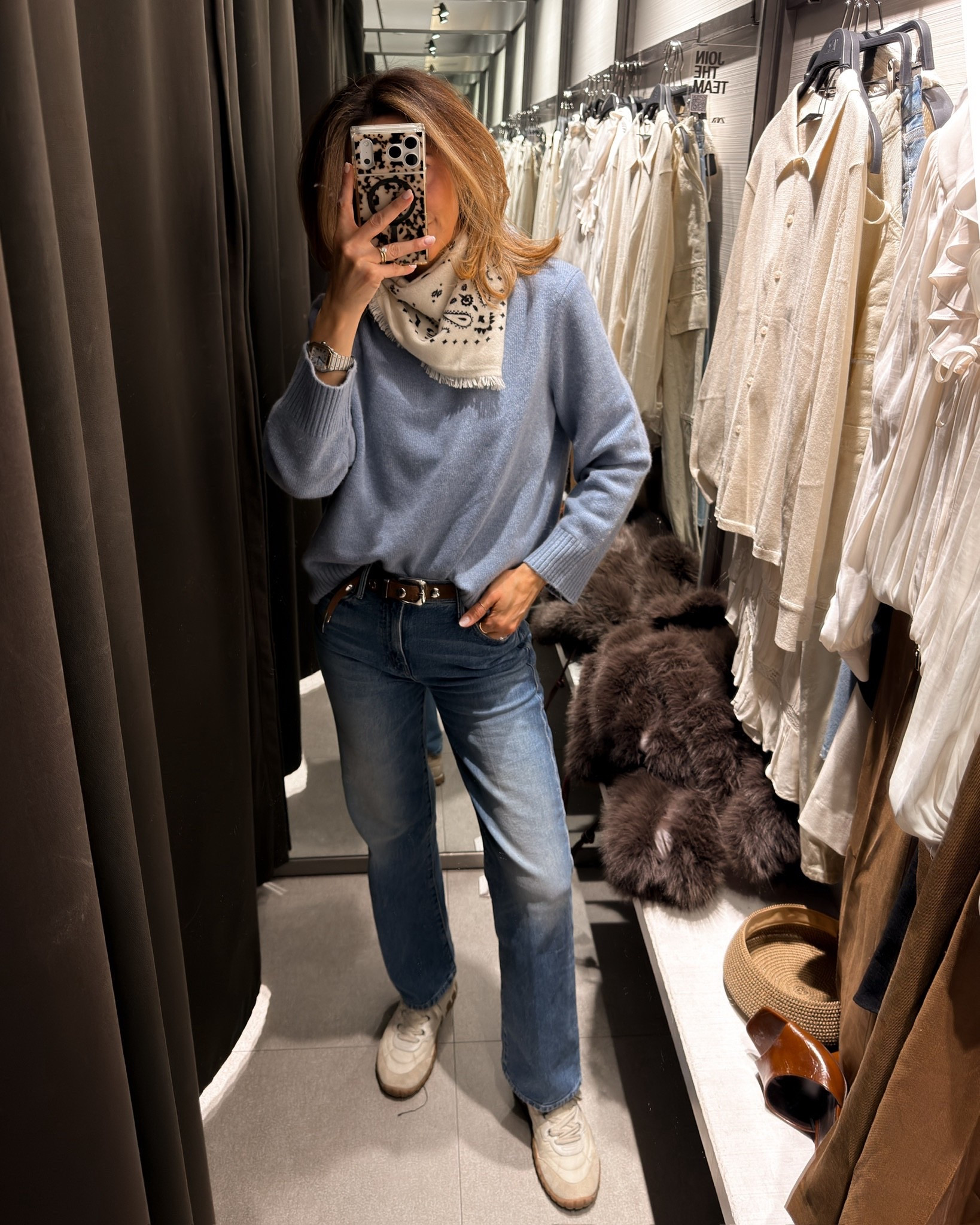 Keeping it simple with these layers 🩵Classic denim, a soft knit and just enough detail to pull it all together 

#LTKdayinmylife #LTKootd #LTKOver40