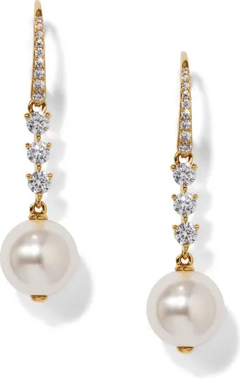Cubic Zirconia & Faux Pearl Drop Earrings | Nordstrom